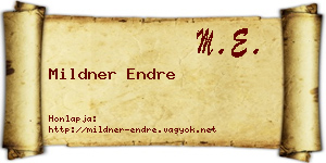 Mildner Endre névjegykártya